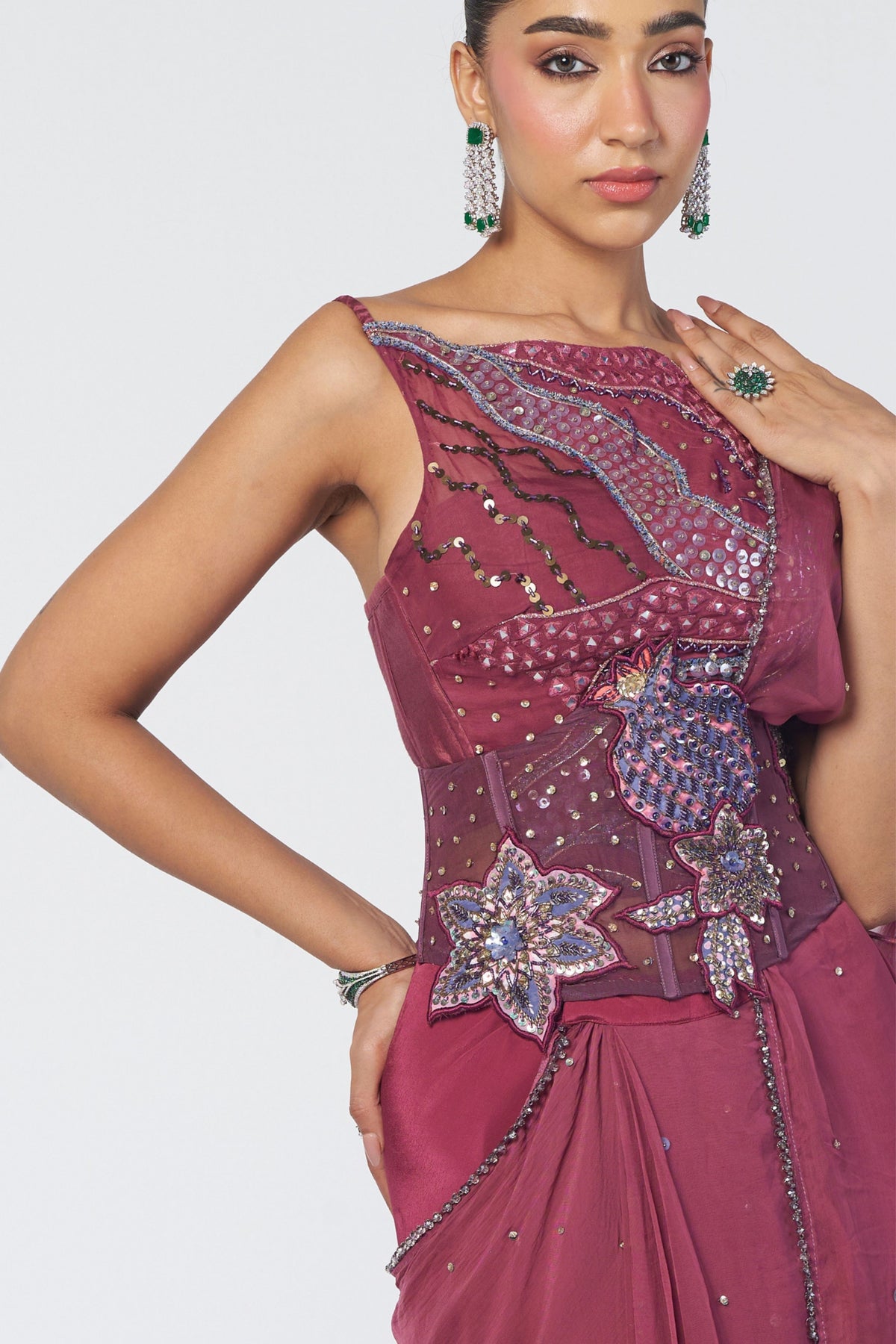 Param Sundari Draped Saree Set