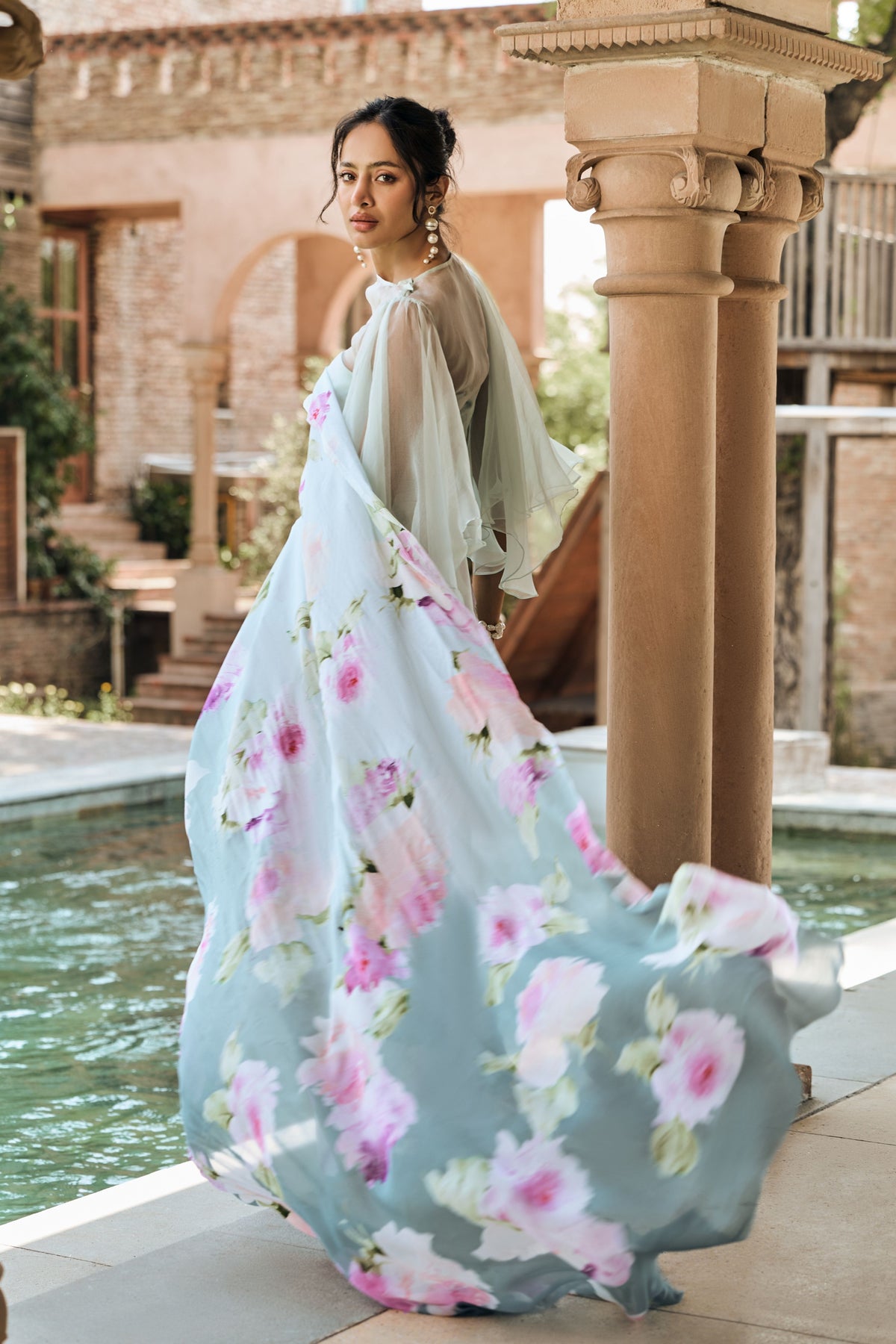 Alea French Blue Ombre Saree