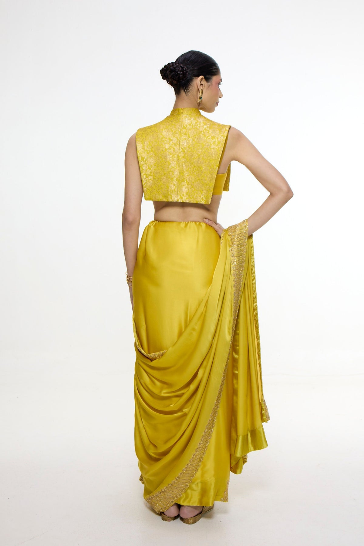 Handwoven Ochre Saree