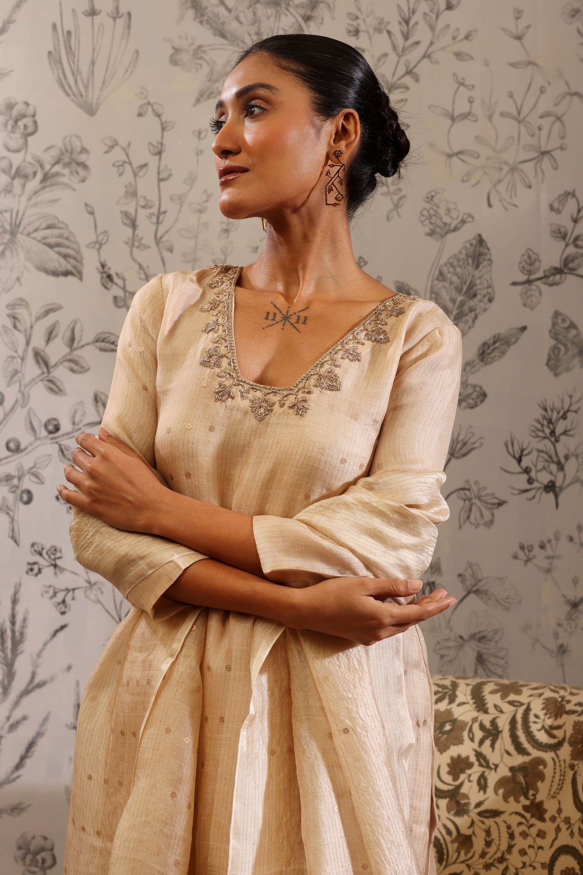 Padmini Beige Kurta Set