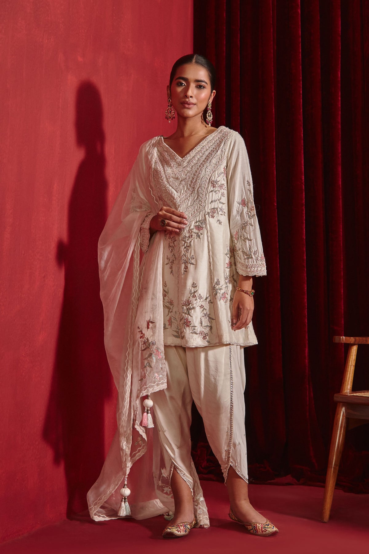 Ivory Kavya Dhoti Set