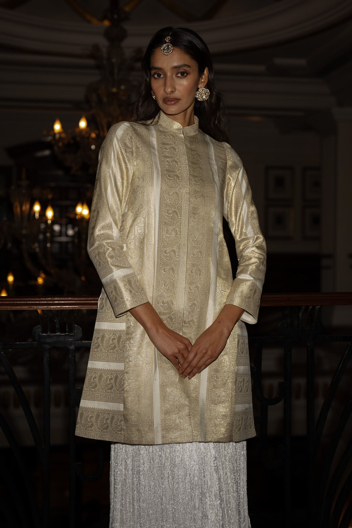 Benares Silk Longline Jacket