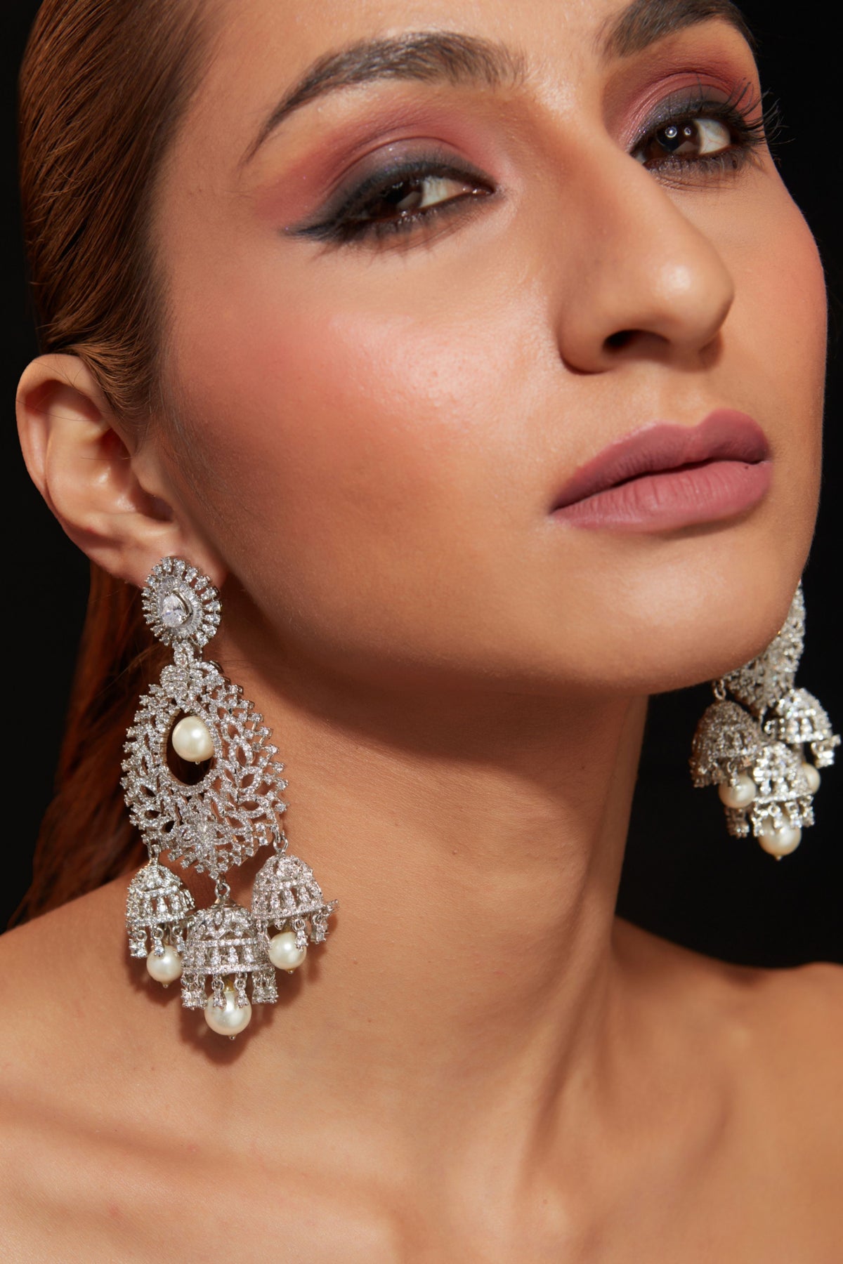 Silver Plated Zircon Earrings