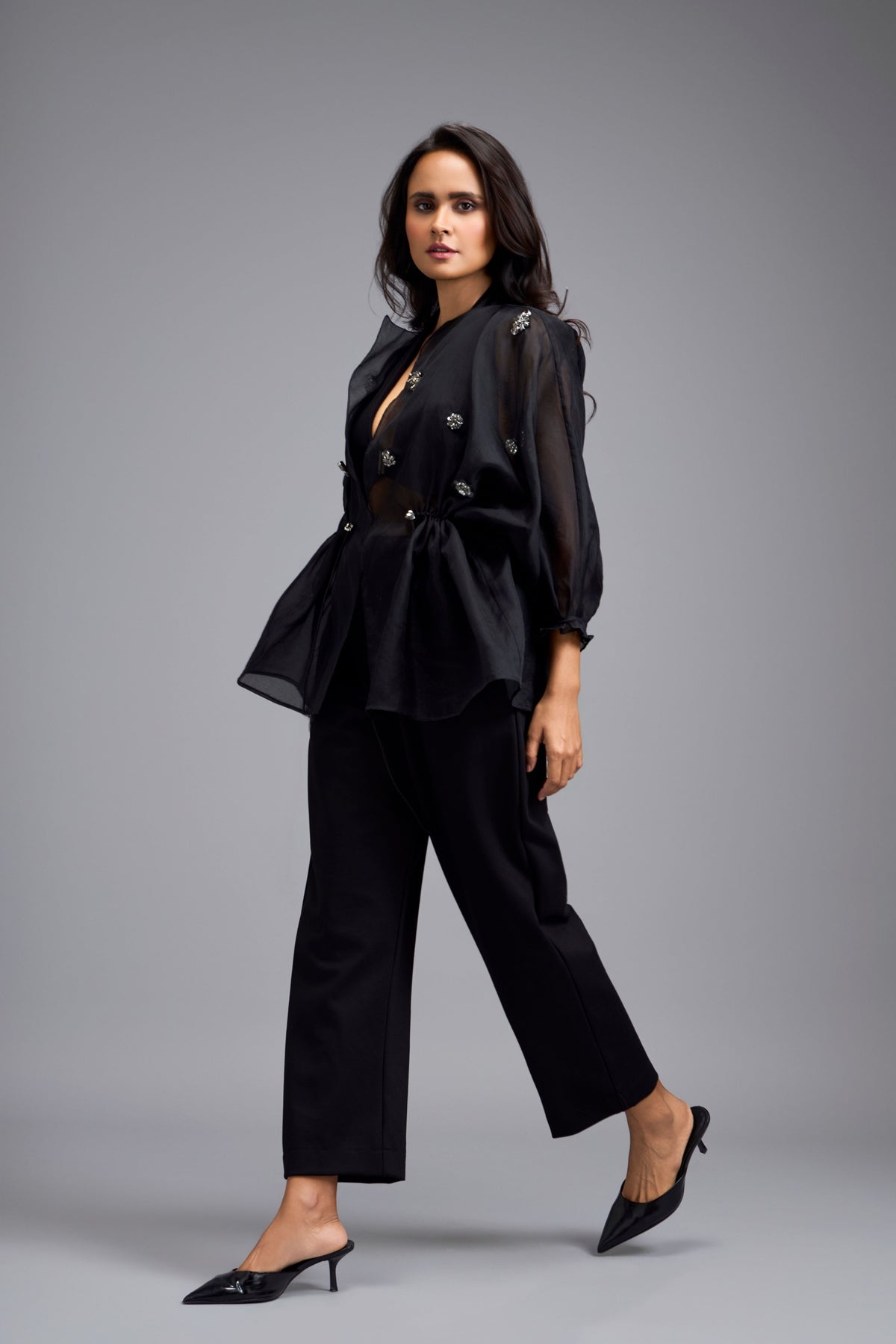 Black Embellished Co-ord Set