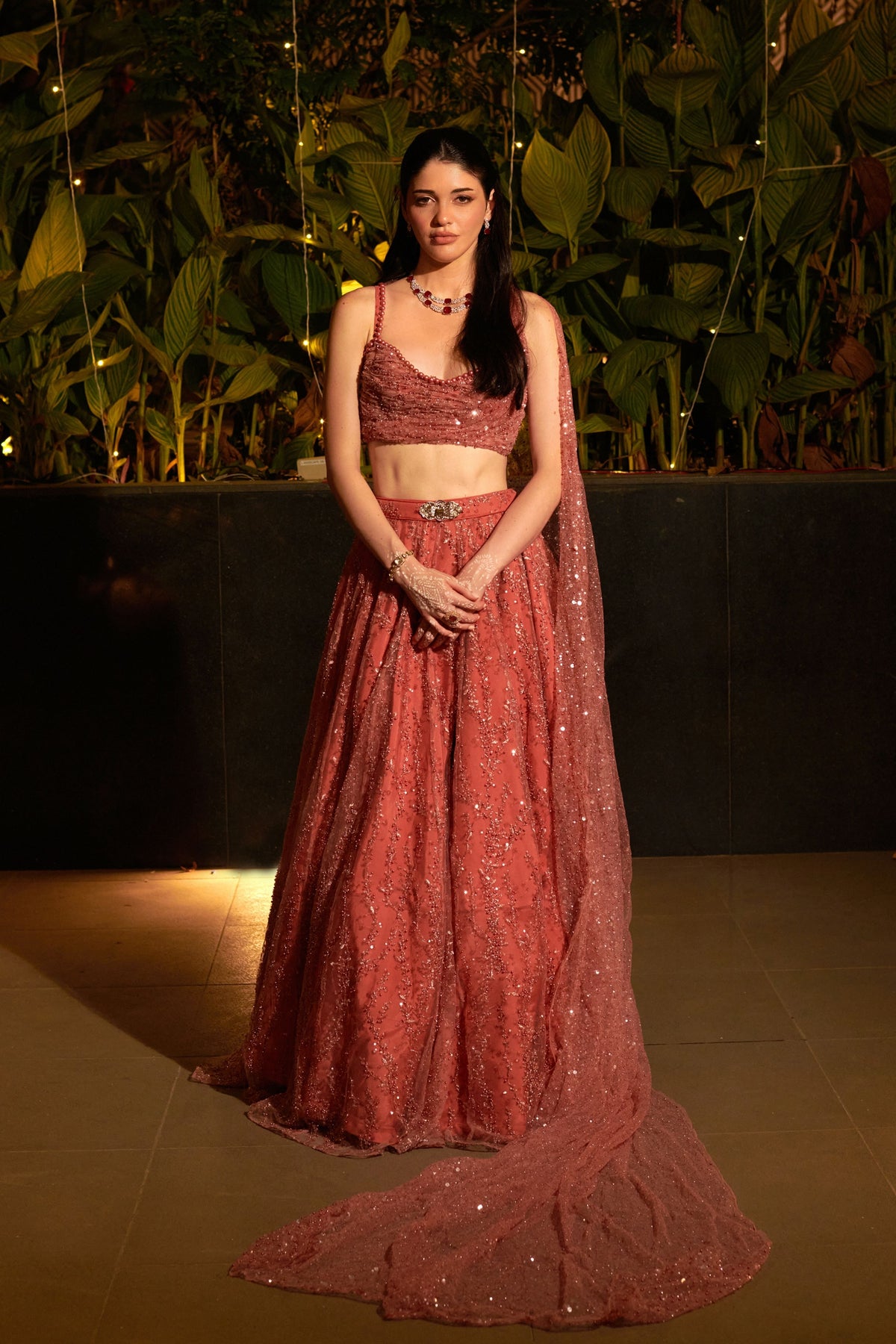 Spiced Coral Lehenga Set
