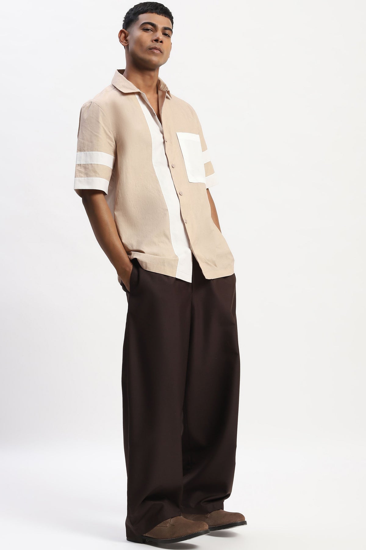 Khaki Patchwork Shirt