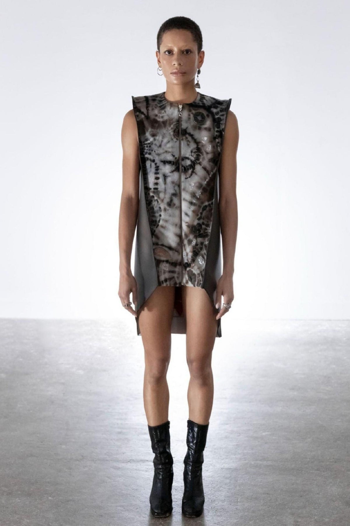 Crystal Embedded Tie-dye Dress