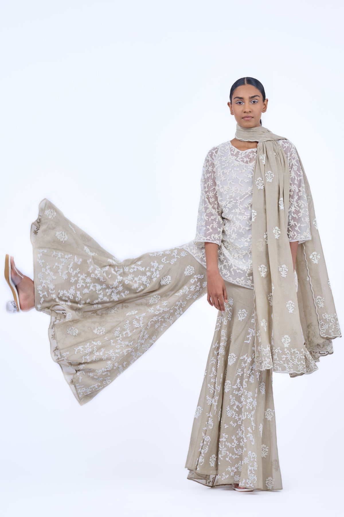 Handloom Cotton Beadwork Sharara