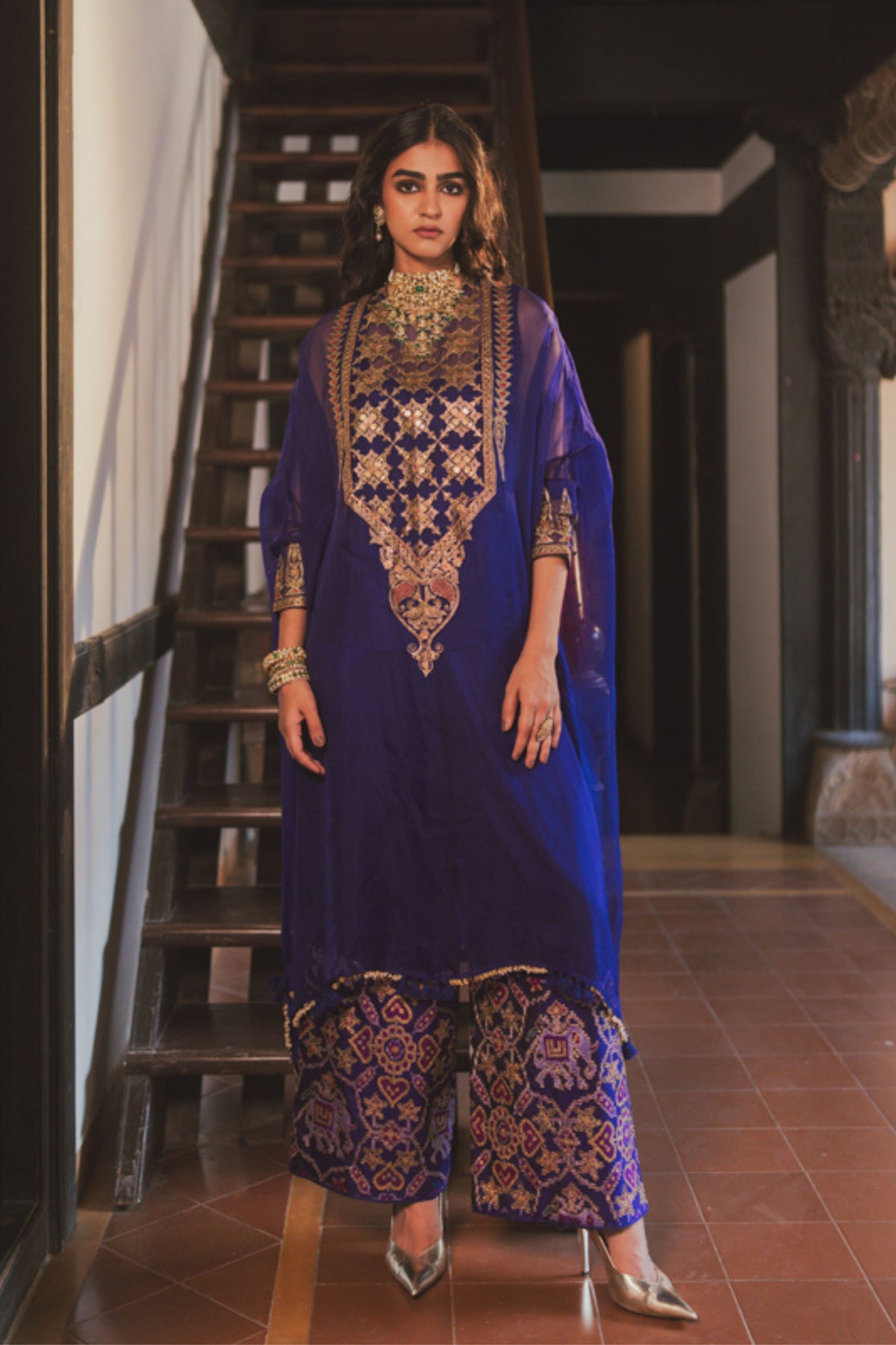 Jyoti Blue Kaftan Set