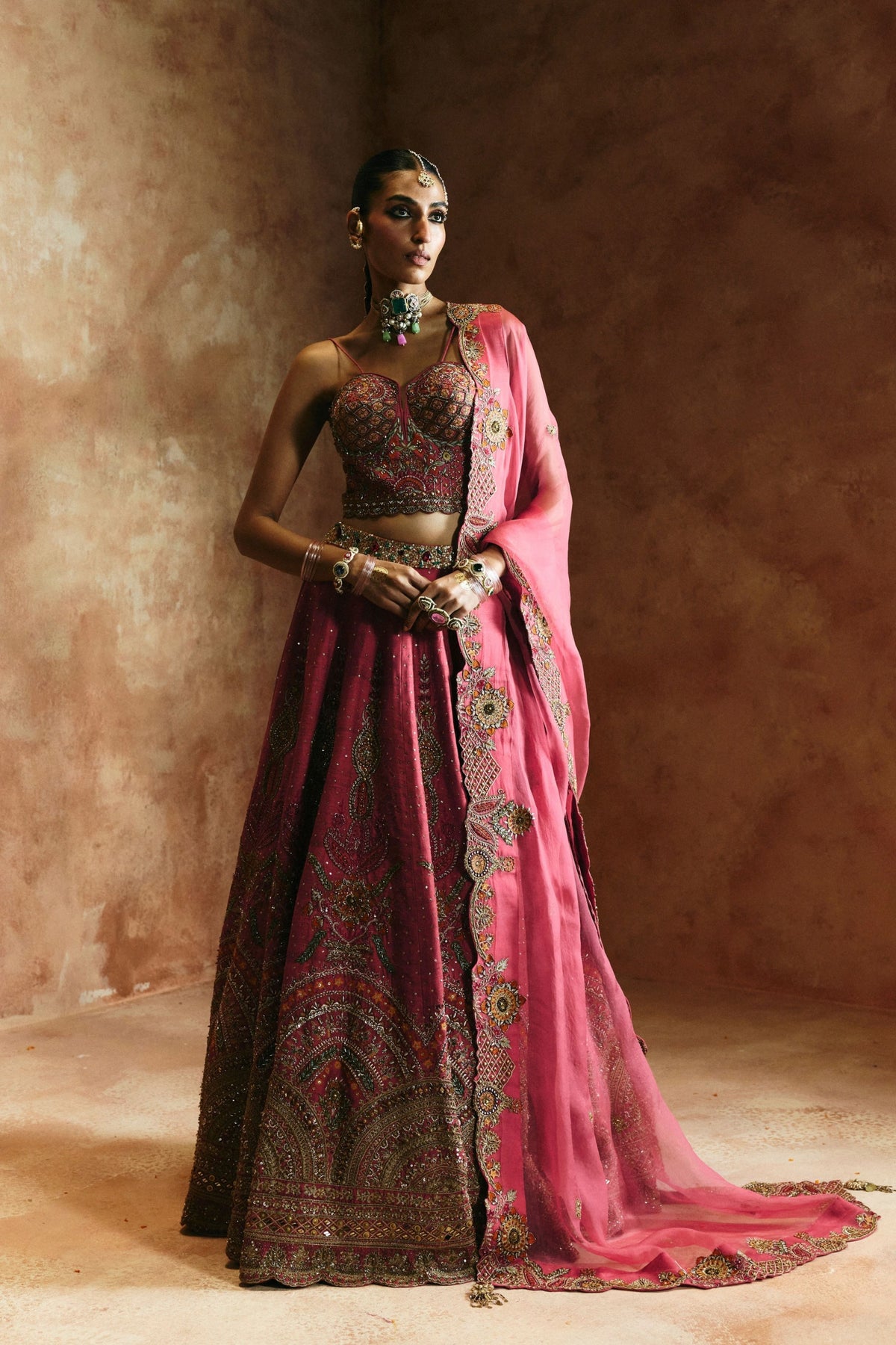 Carrot Zardozi Sindh Lehenga Set