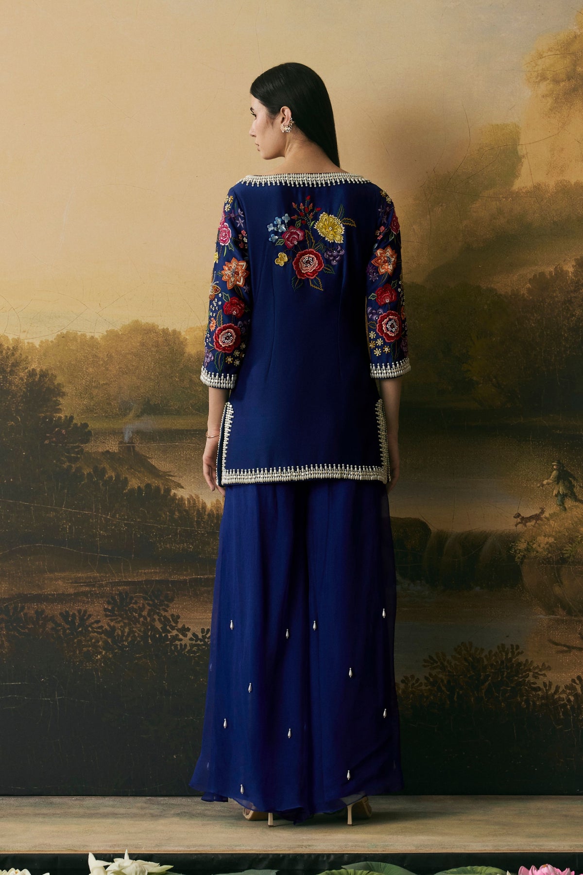 Cobalt Blue Sharara Set
