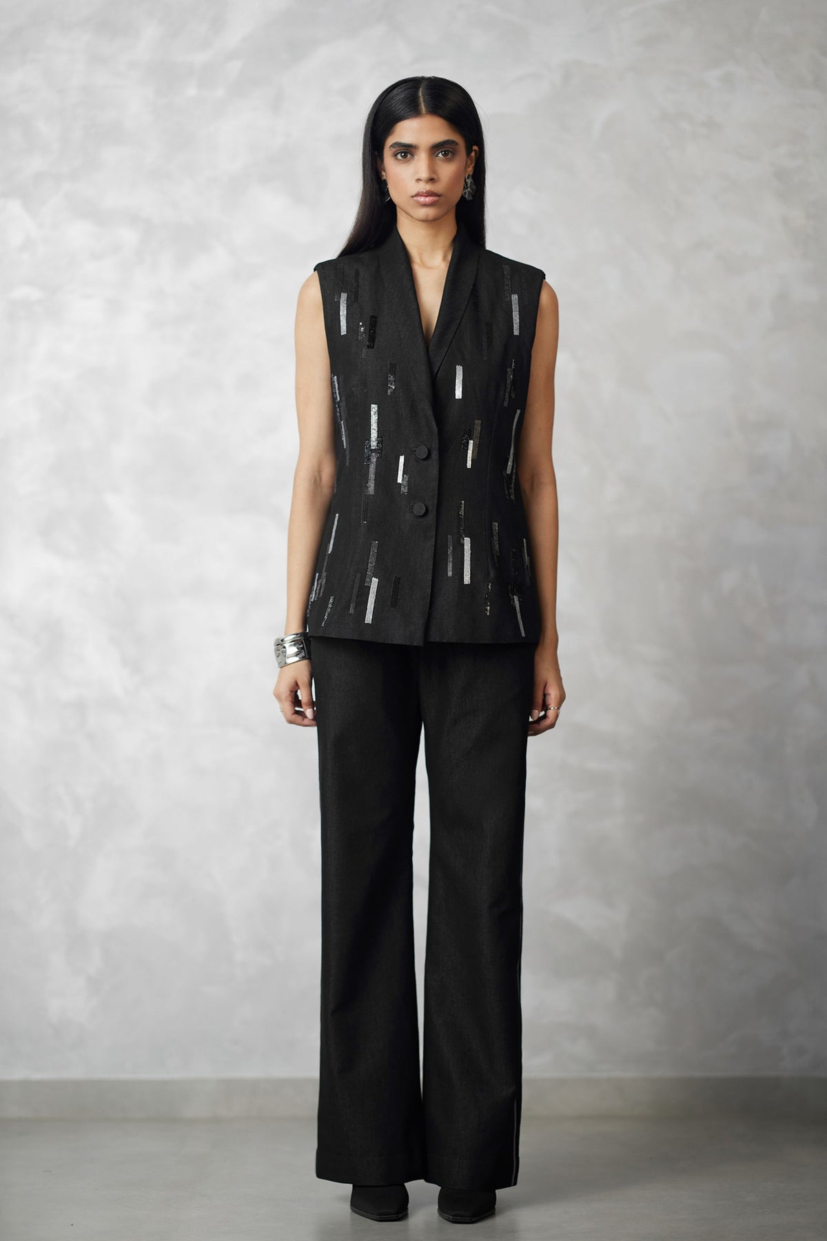 Skyline Denim Blazer With Pants
