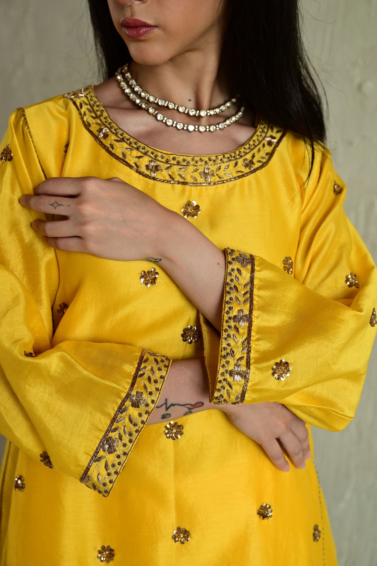 Mustard Yellow Padma Choga Set