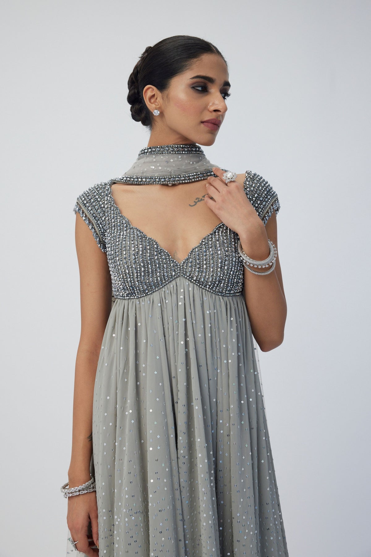 Crystal Grey Kurta Set
