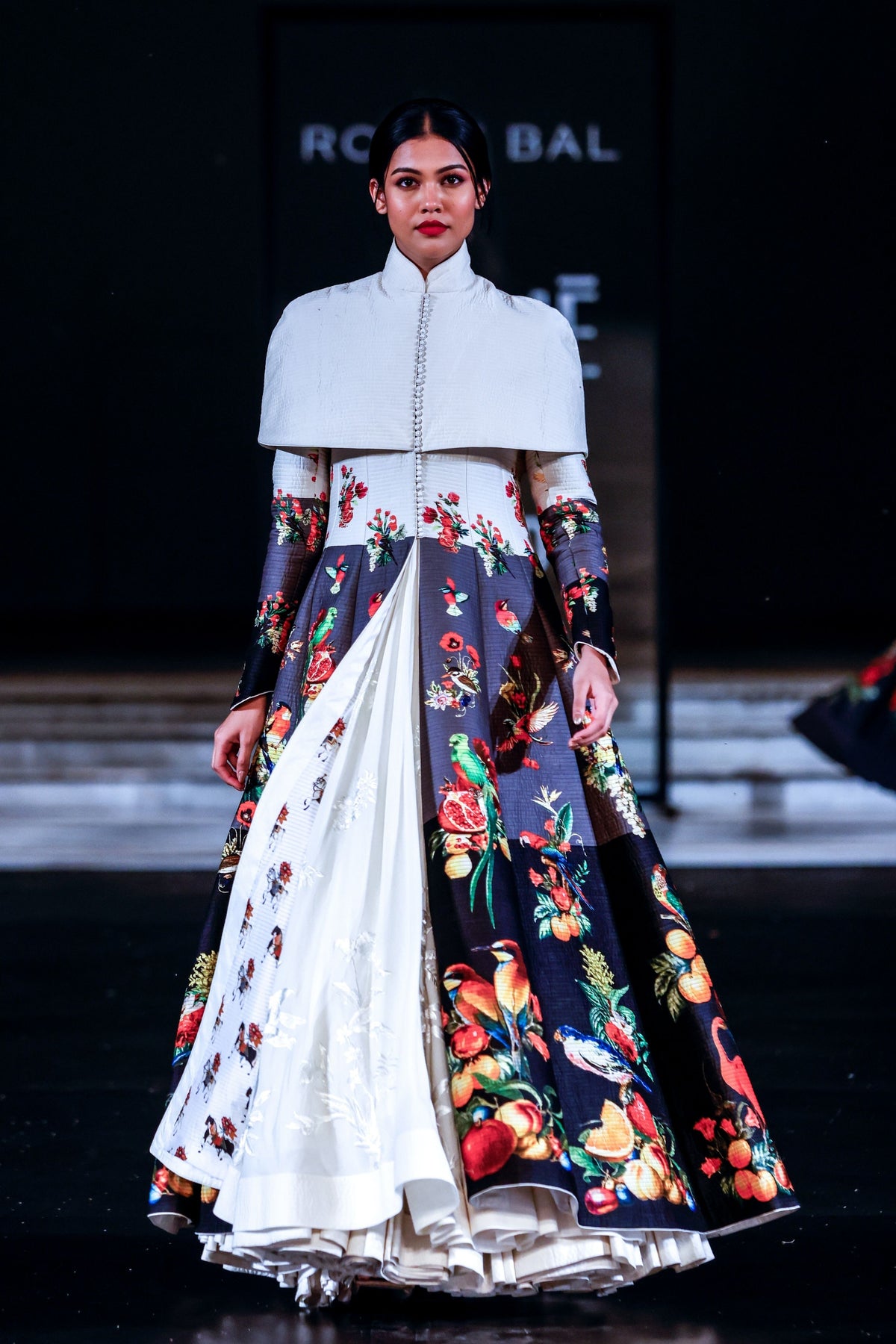 Embroidered Long Printed Quilted Jacket