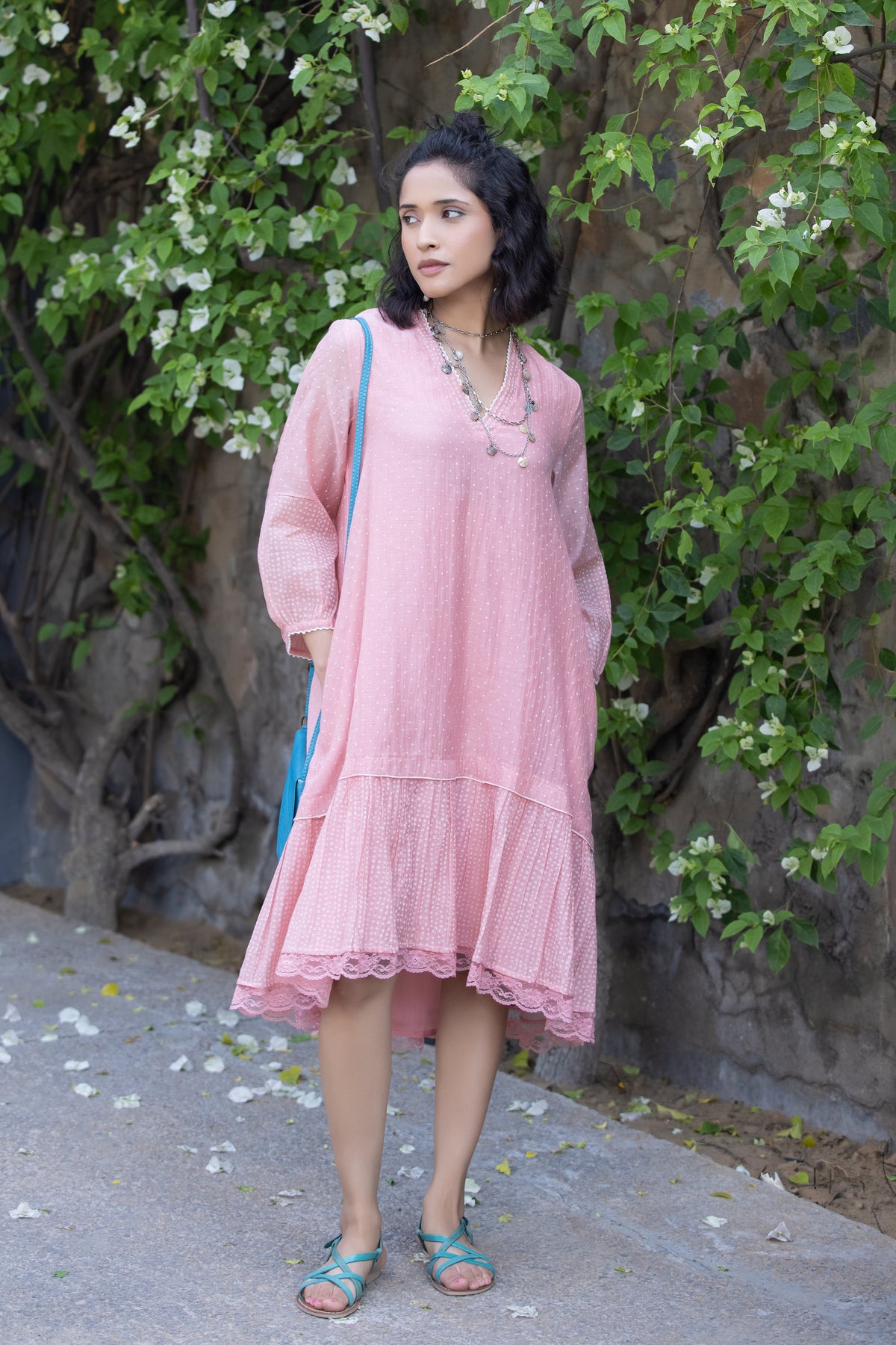 Salmon Pink Mancy Dress