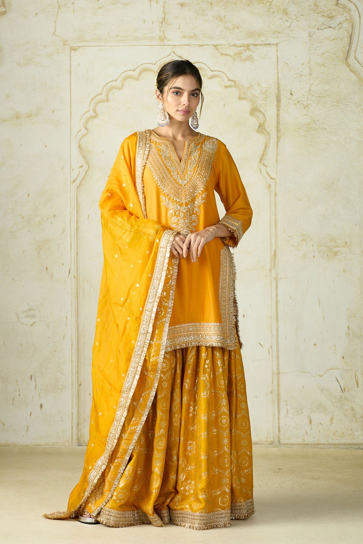 Yellow Ameena Sharara Set