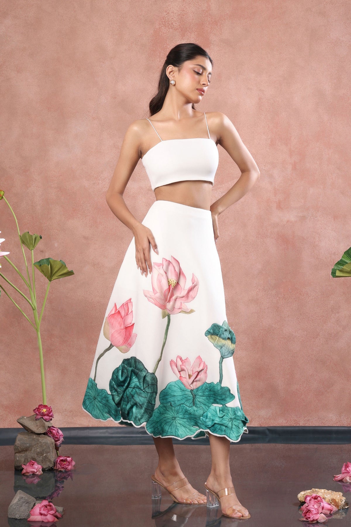 Printed Skirt Tube Top Set