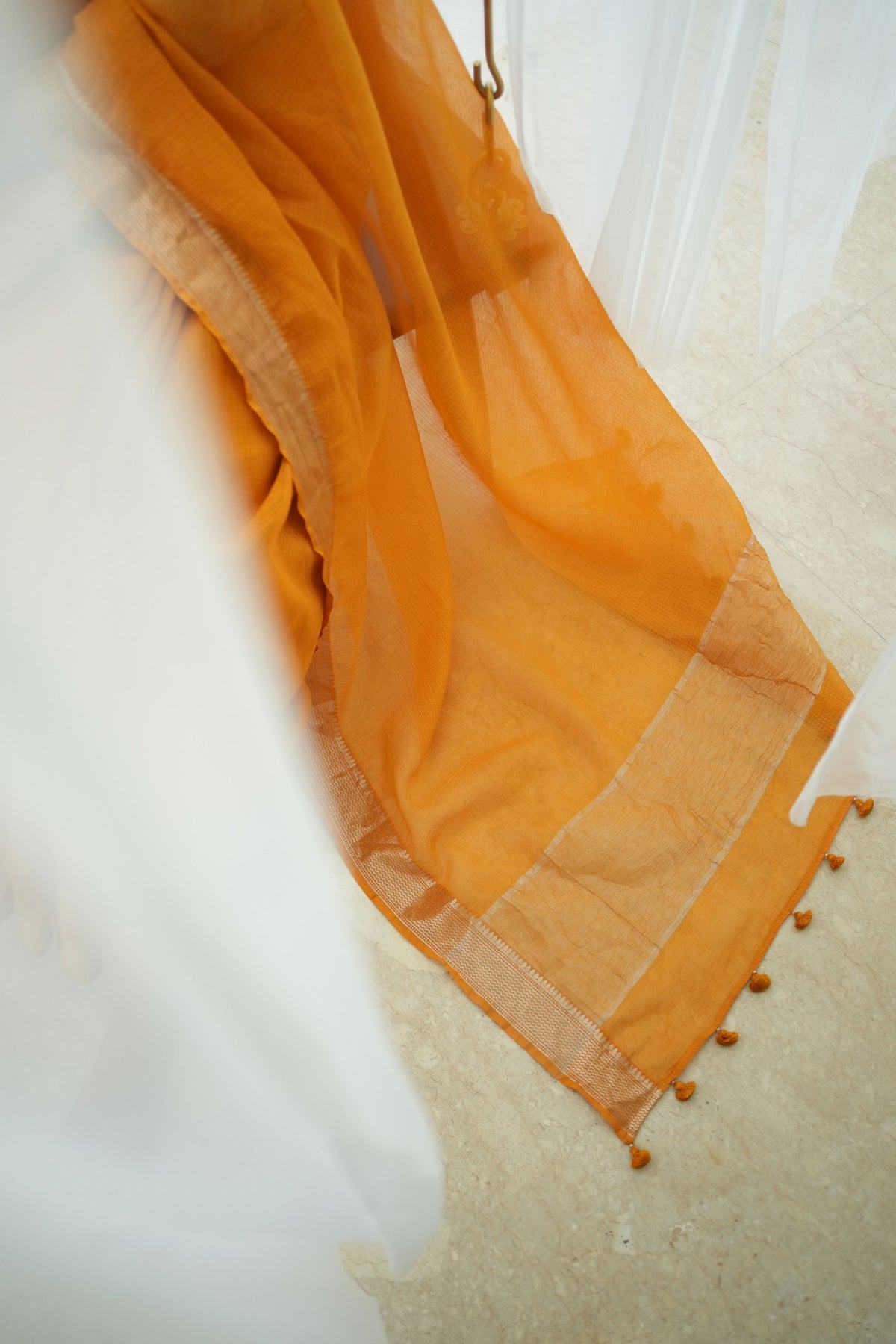 Deepa Golden Elegance Mustard Saree
