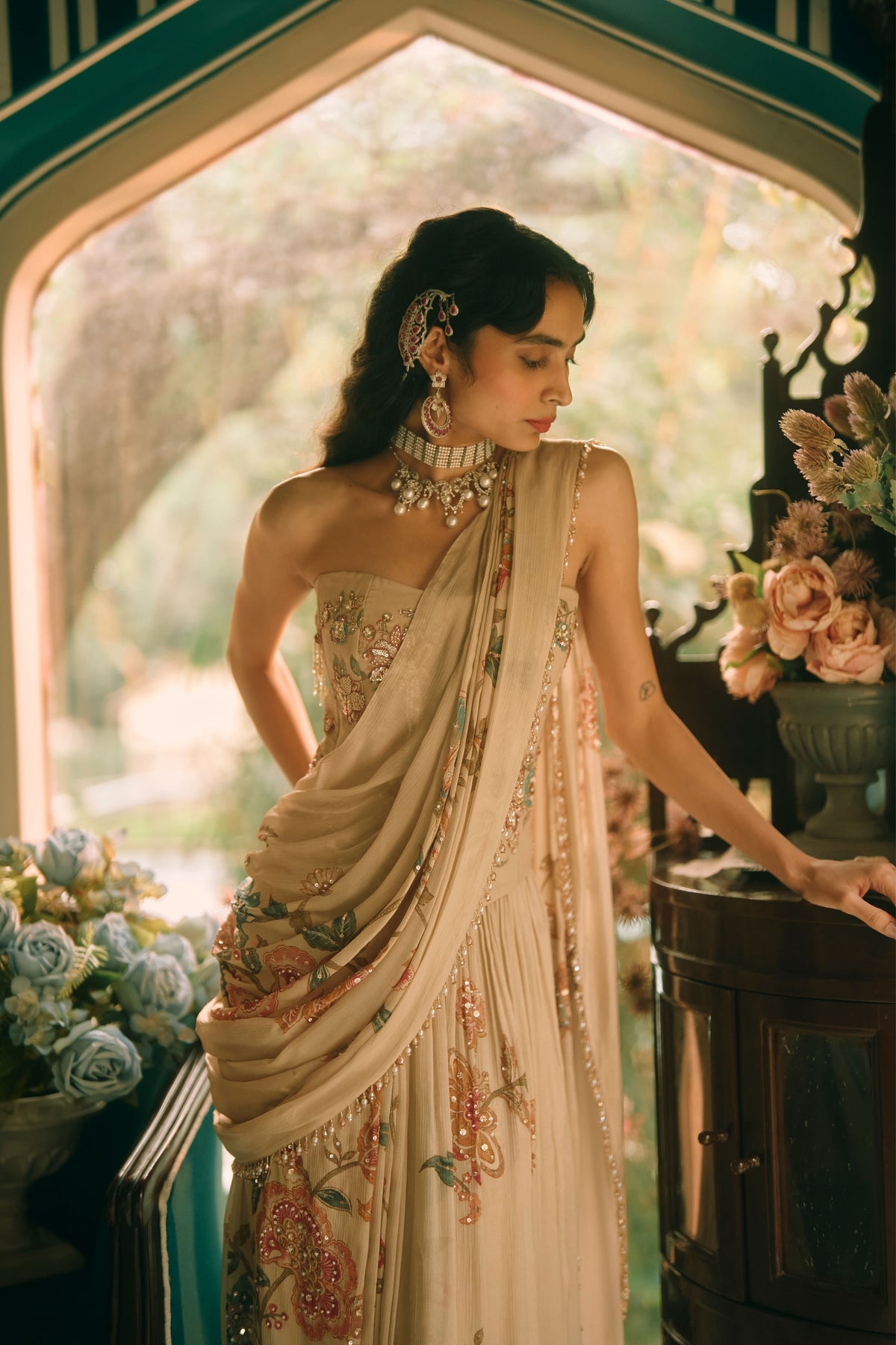 Magnolia Draped Saree Set