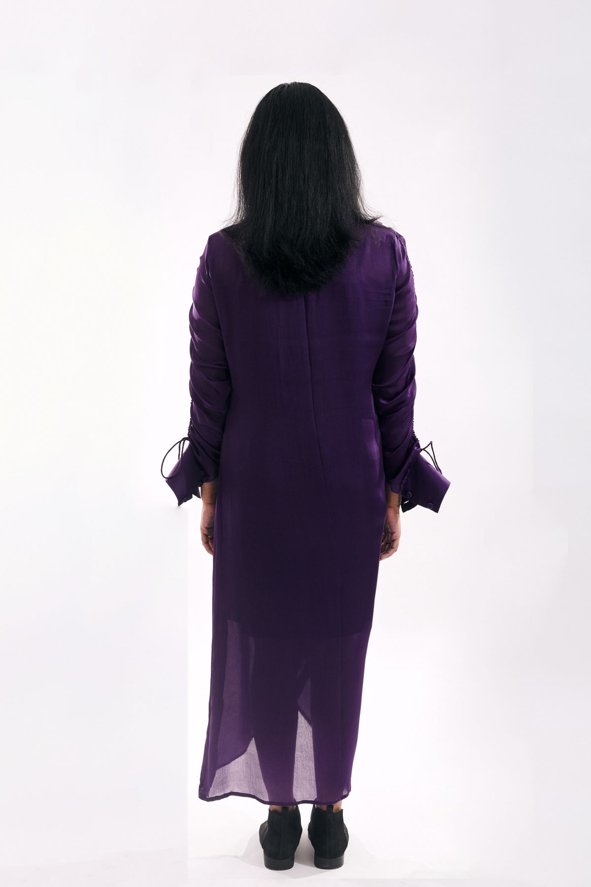 Purple Drapped Sequin Dress