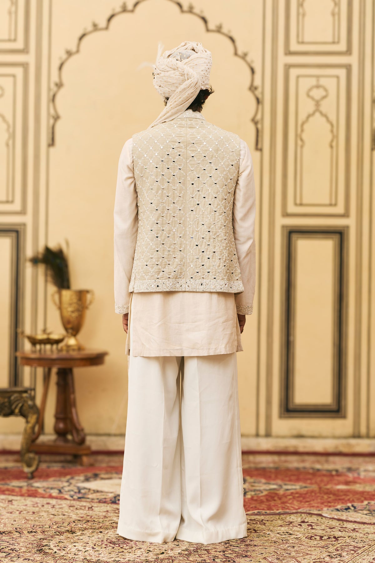 Ivory Chanderi Bundi Set