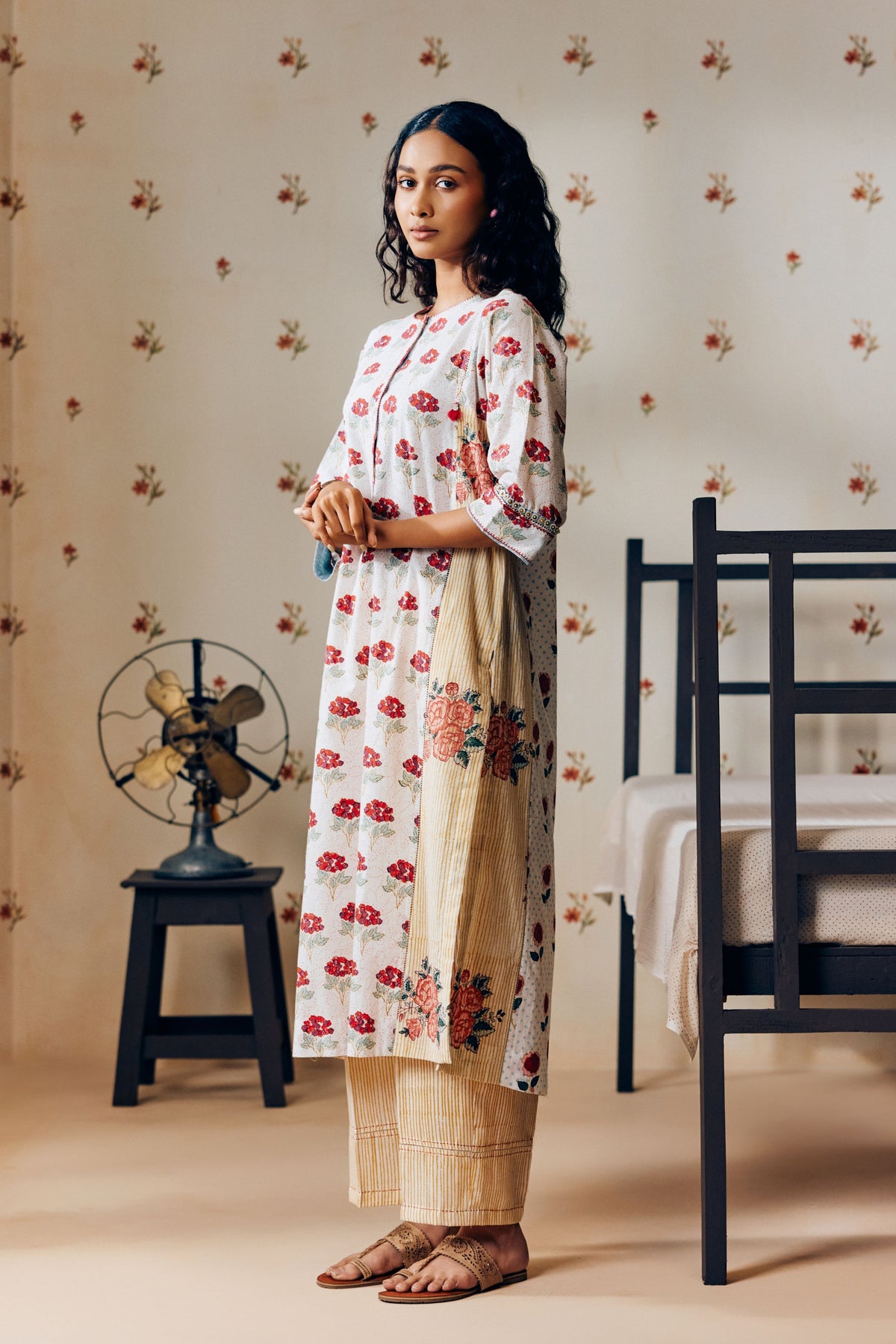Off-white Cotton Kurta Set