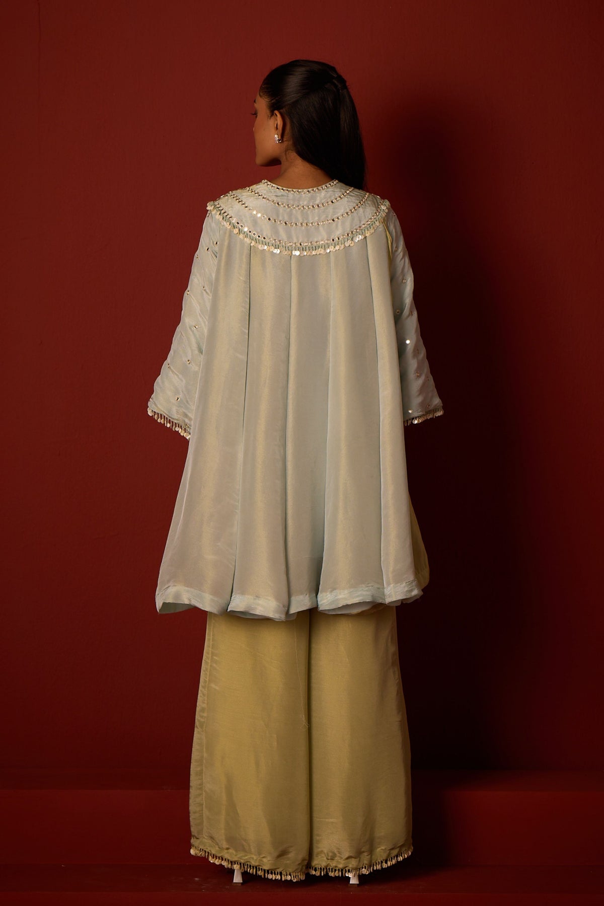Tissue Mirror Work Panelled Tunic
