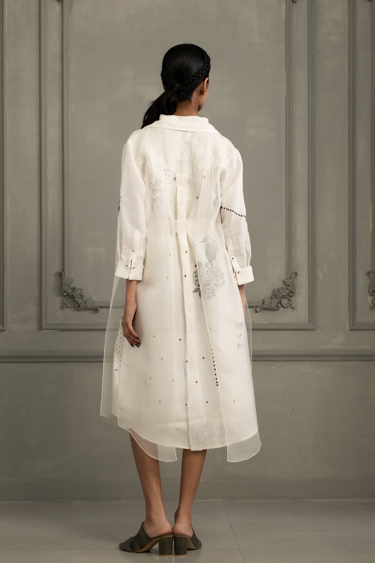 Ivory Block Print Dress