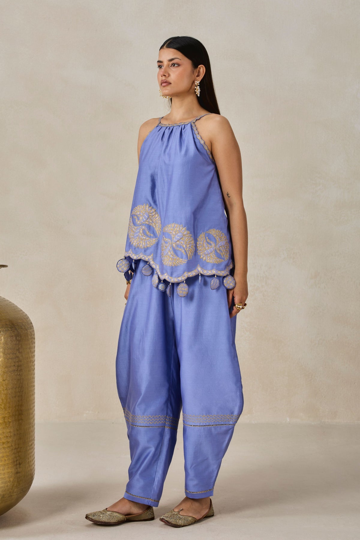 Chanderi Applique Embroidery Set