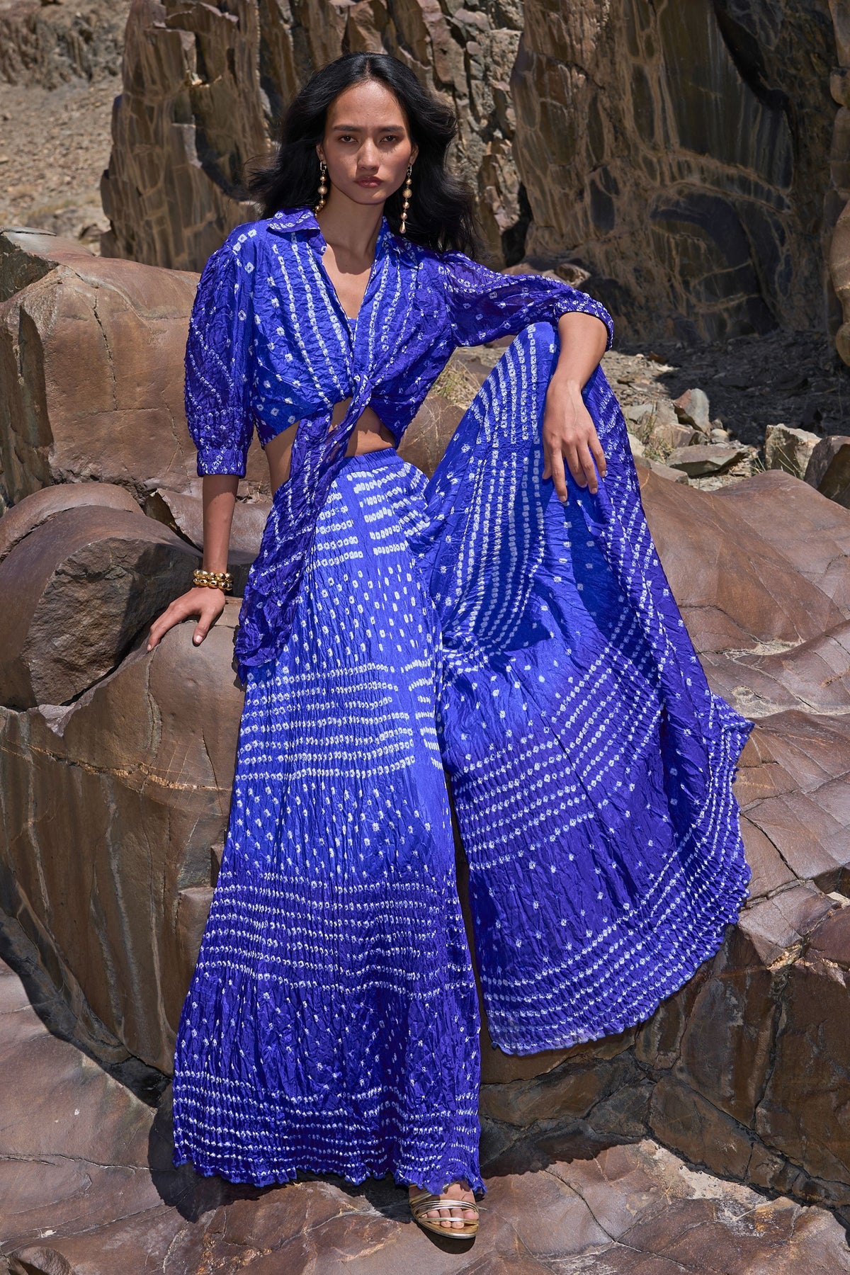 Bandhani Top &amp; Flared Pant