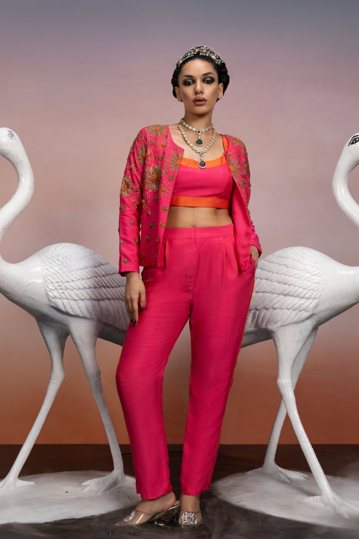 Neon Pink Blazer Set