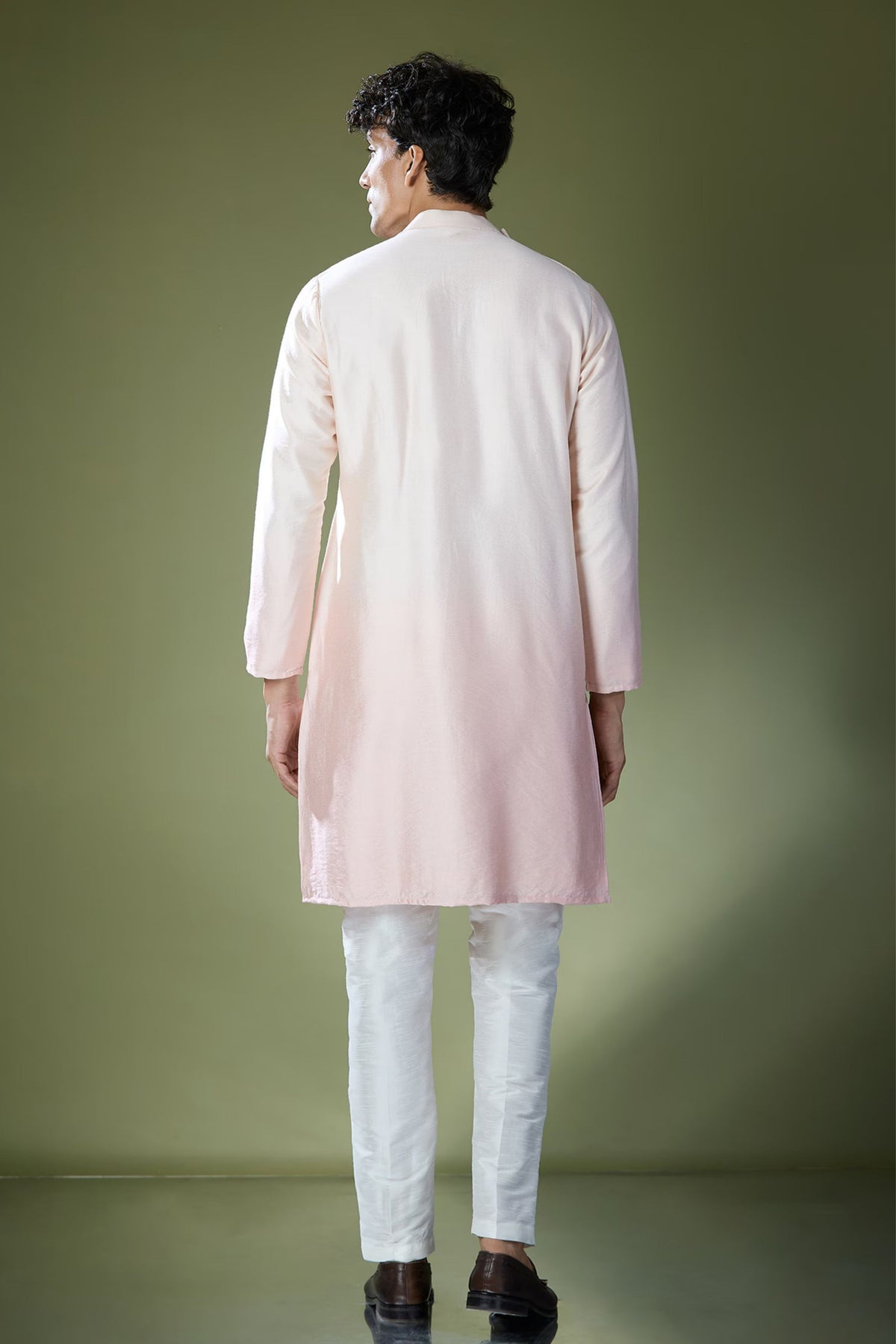 Peach Ombre Embroidered Kurta Set