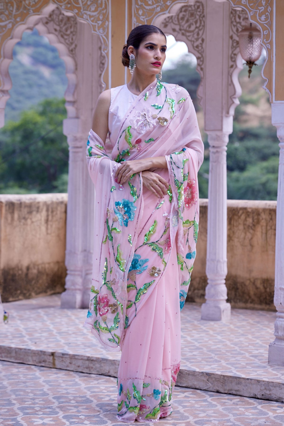 Vijayshree Blush Pink Saree