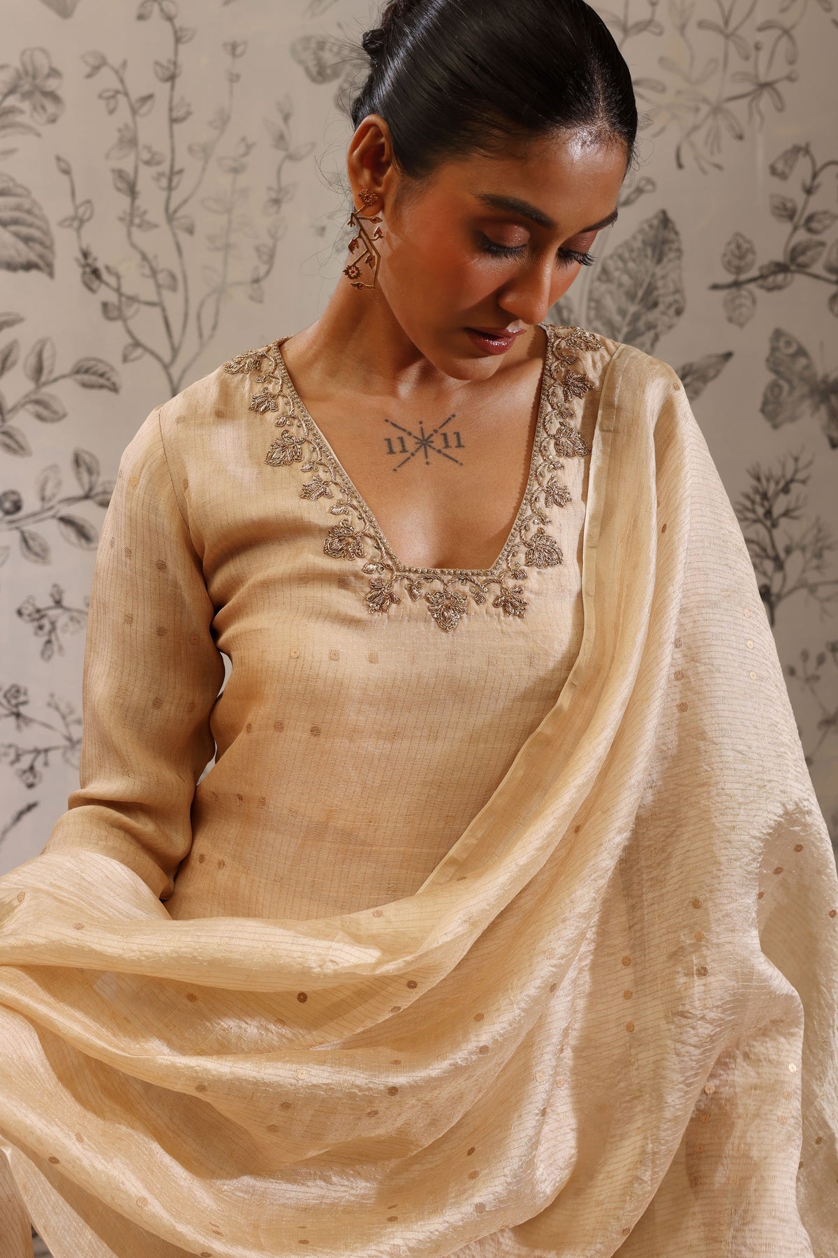 Padmini Beige Kurta Set