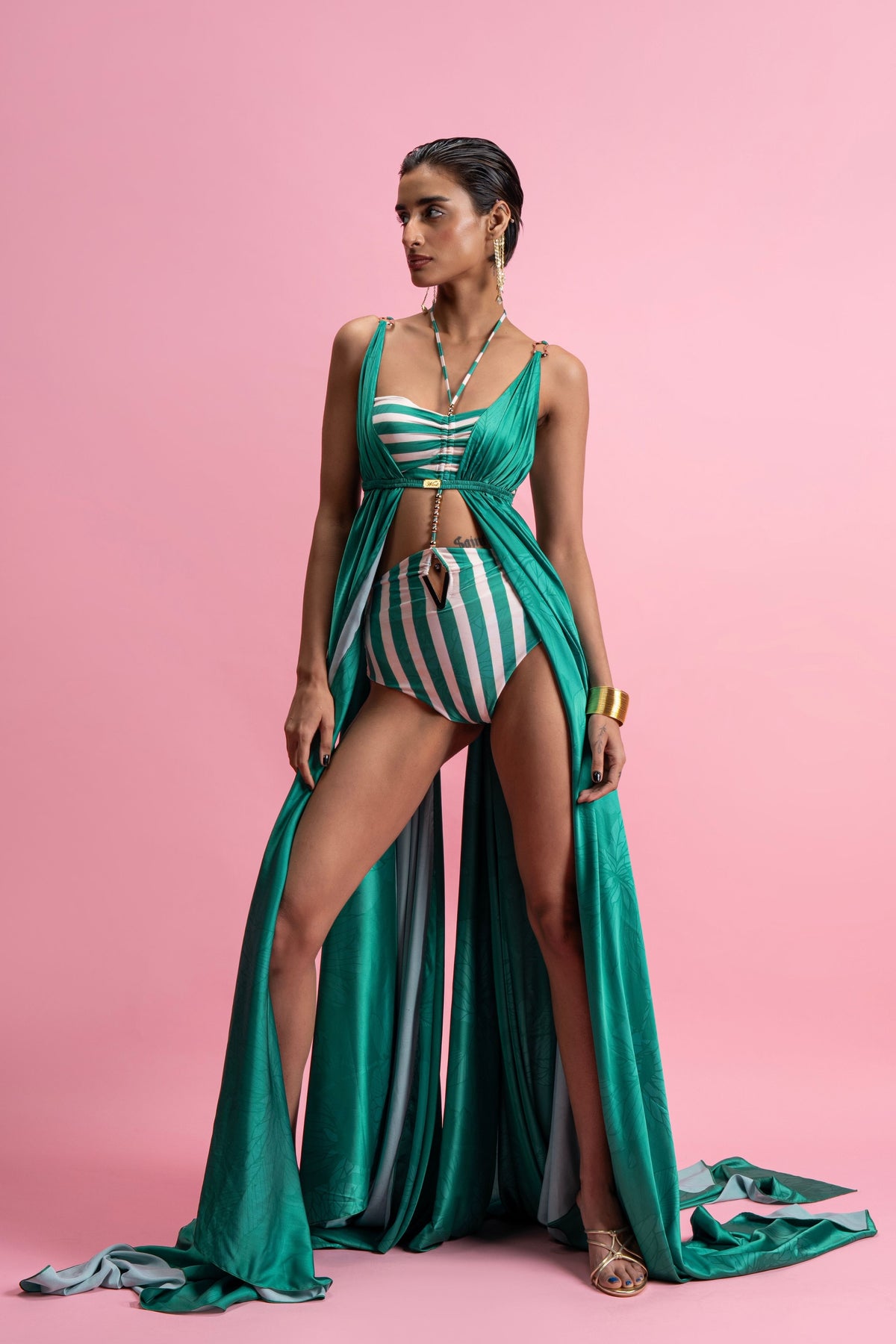 Cut-Out Swimsuit With Overlay
