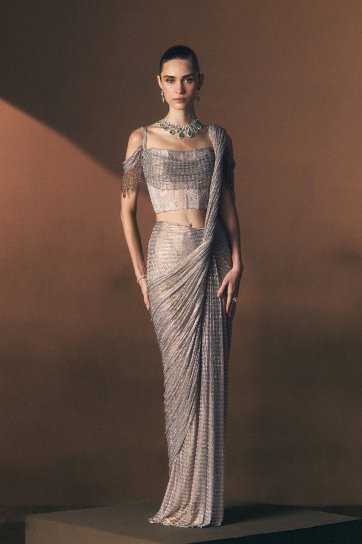Mist Drape Saree Set