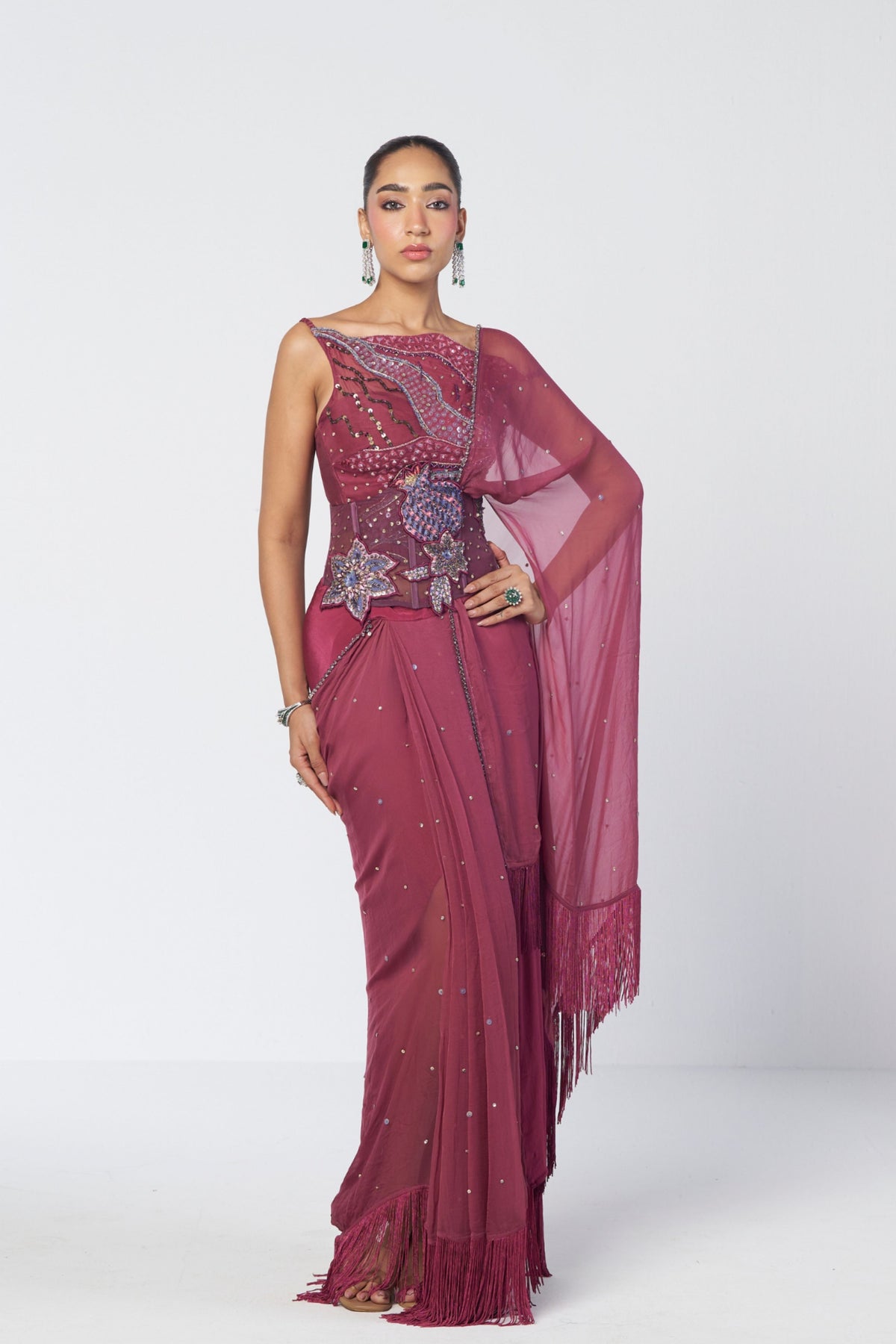 Param Sundari Draped Saree Set
