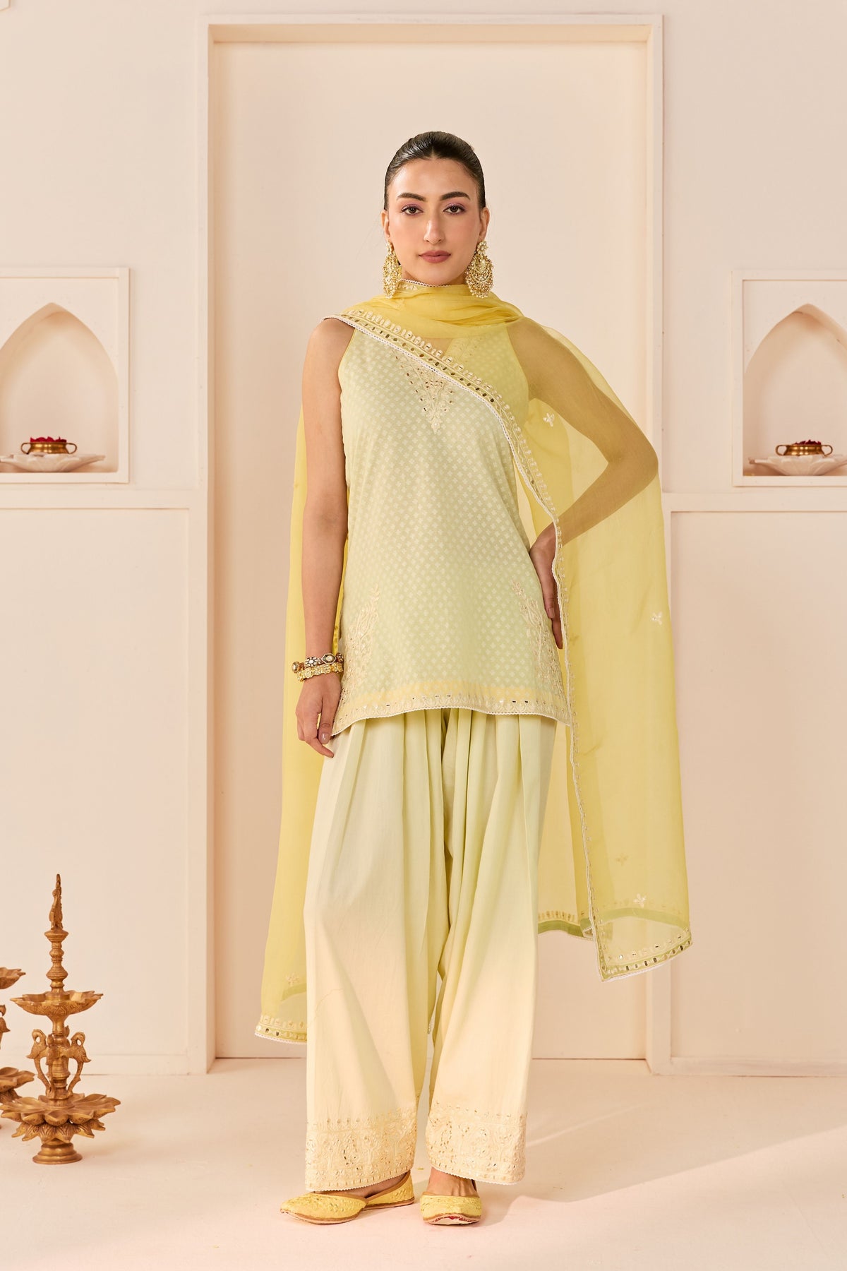 Miral Mint Green Short Kurta Set