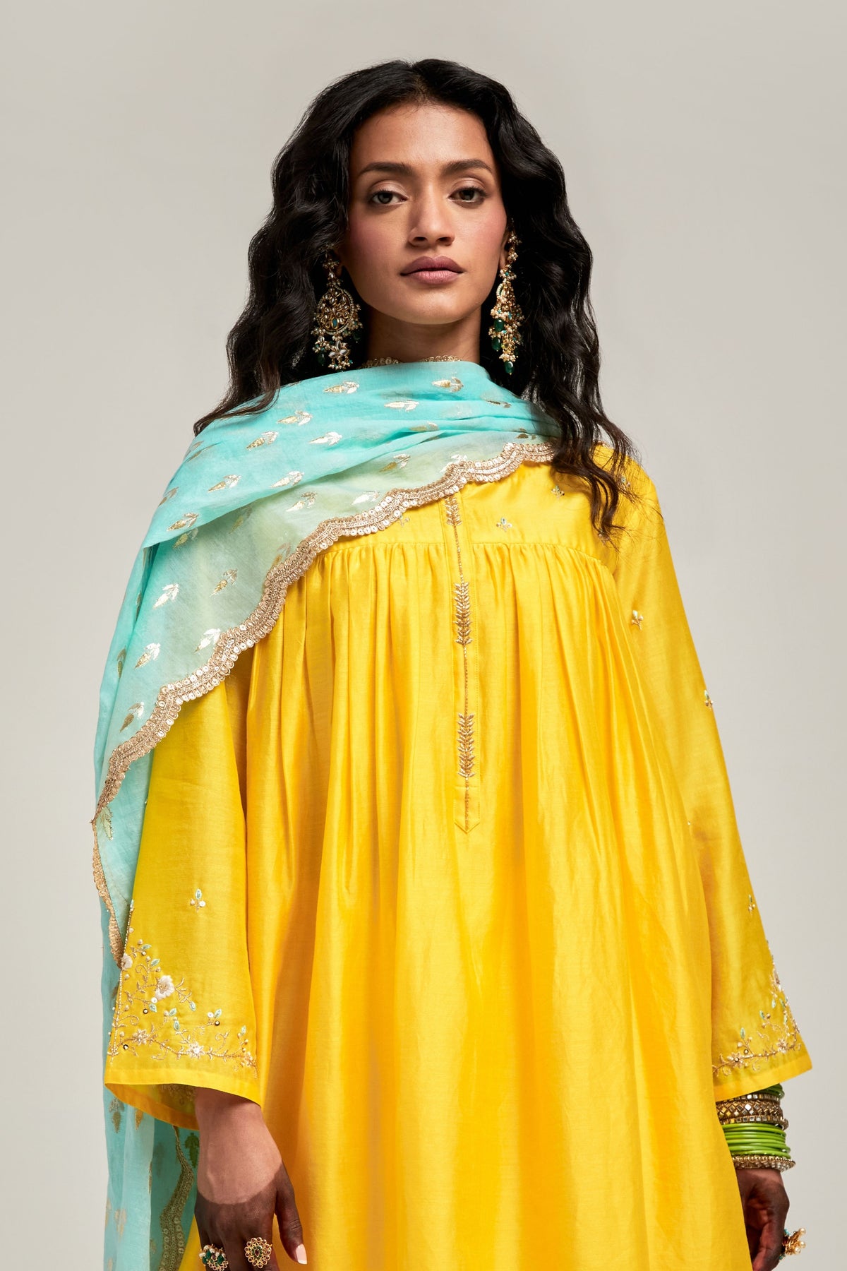Yellow Short Kurta Set