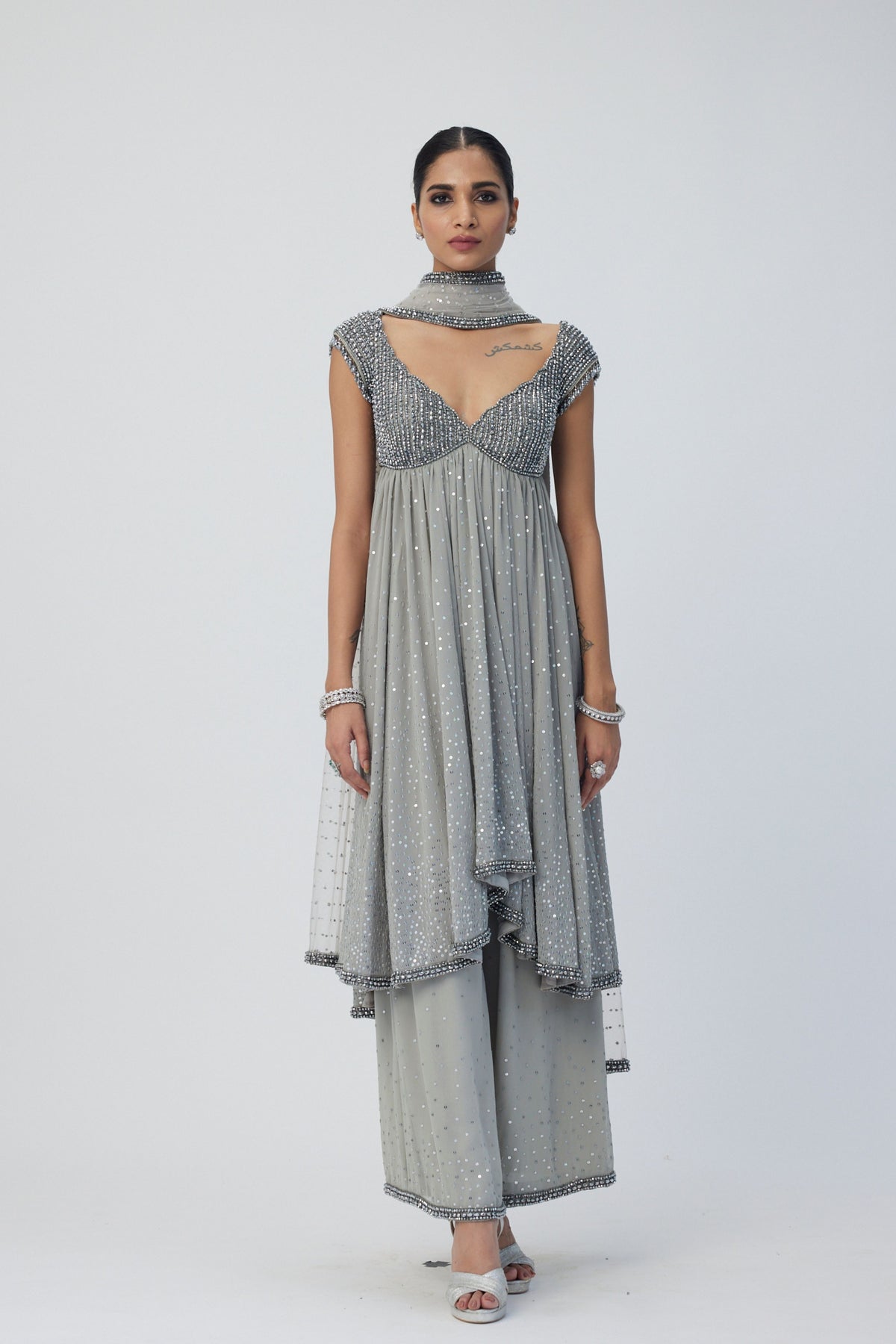 Crystal Grey Kurta Set