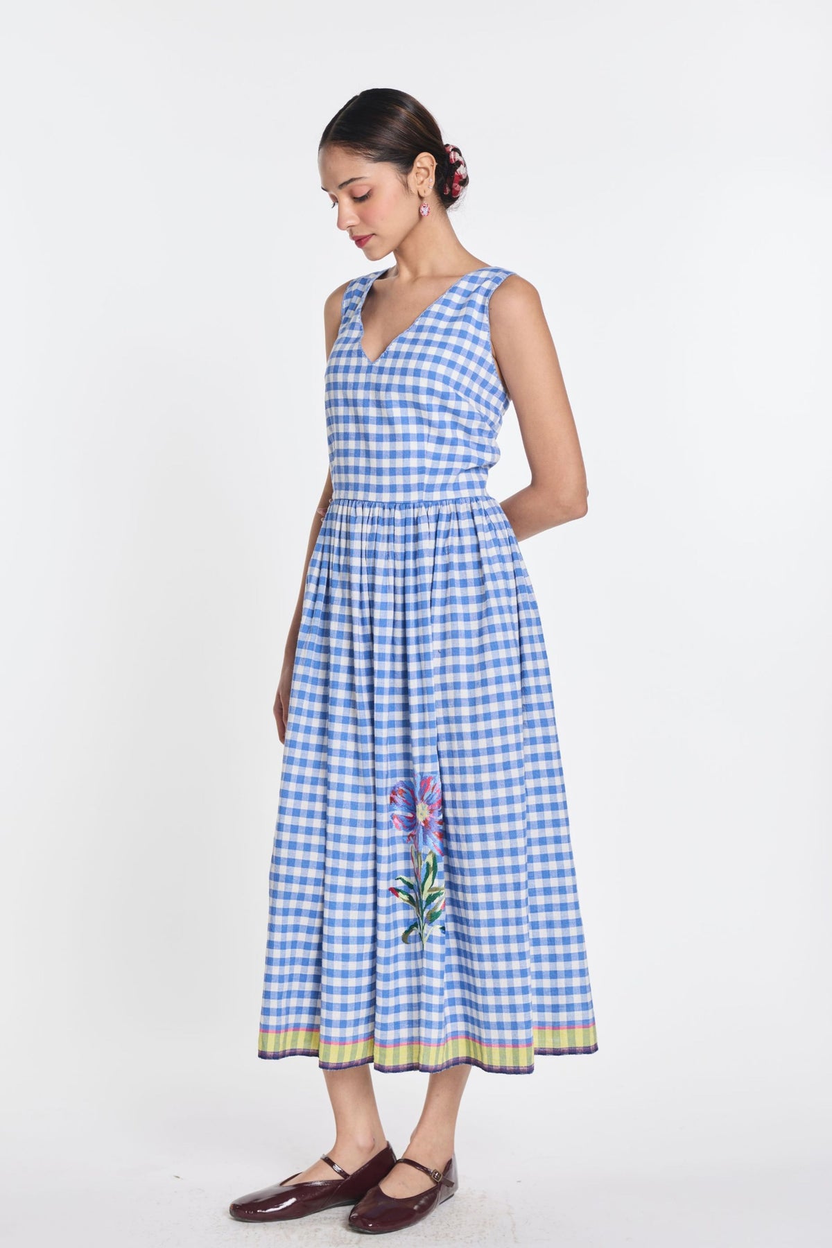 Azure Blue Embroidered Dress