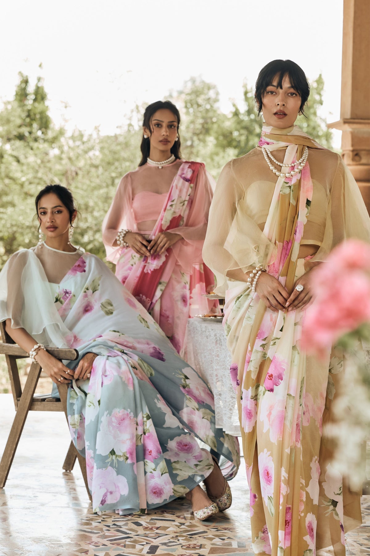 Alea French Blue Ombre Saree