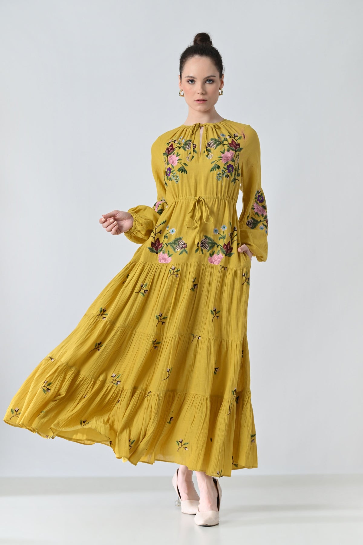 Sunflower Yellow Midi Dress