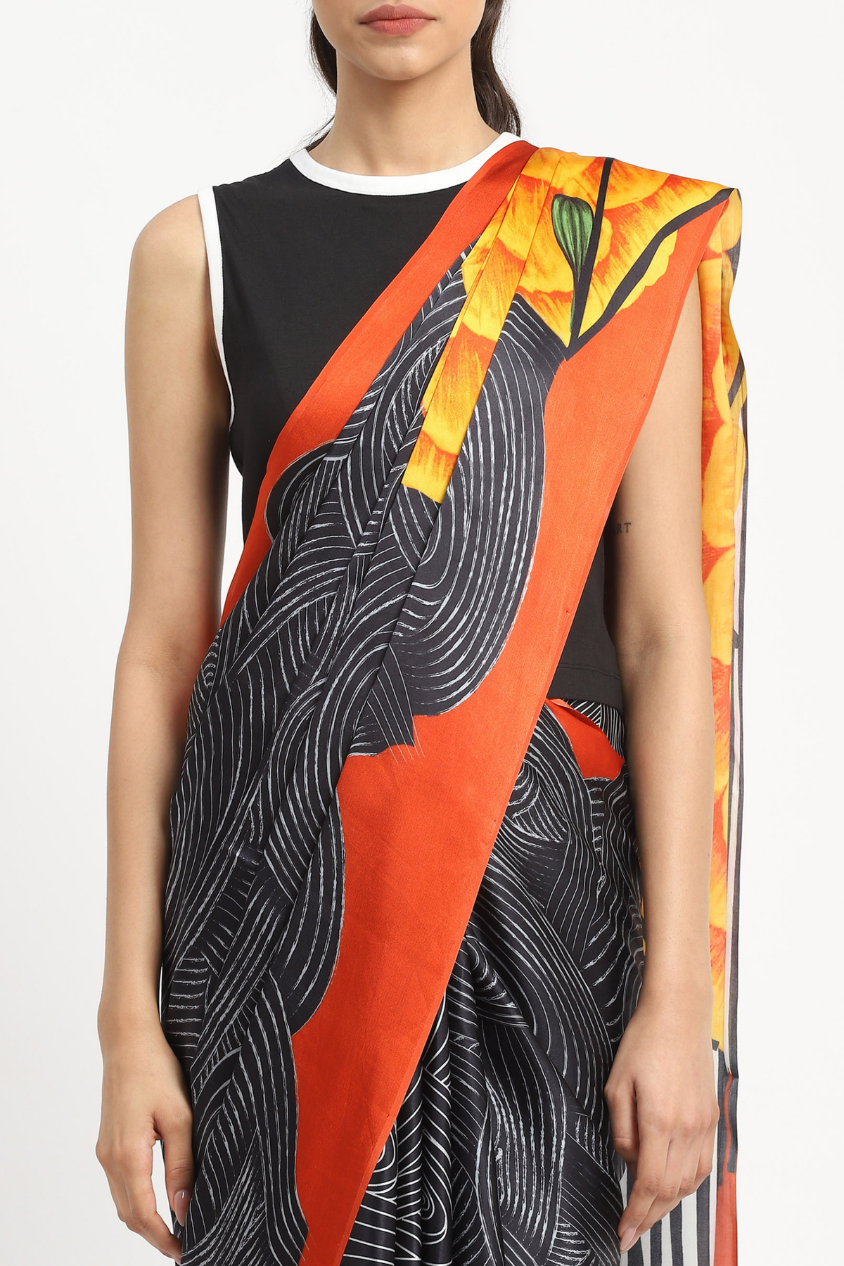 Radial Heat Printed Saree
