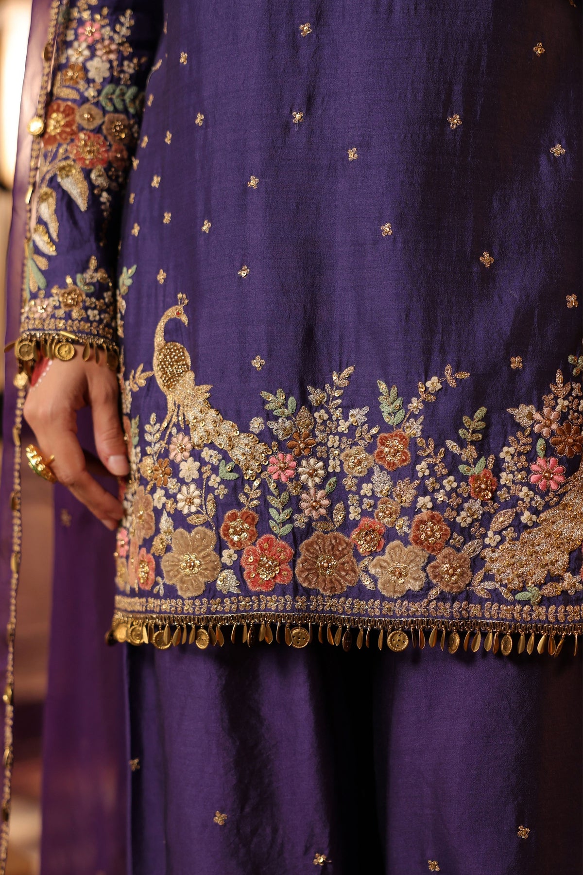 Ahista Purple Short Kurta Set