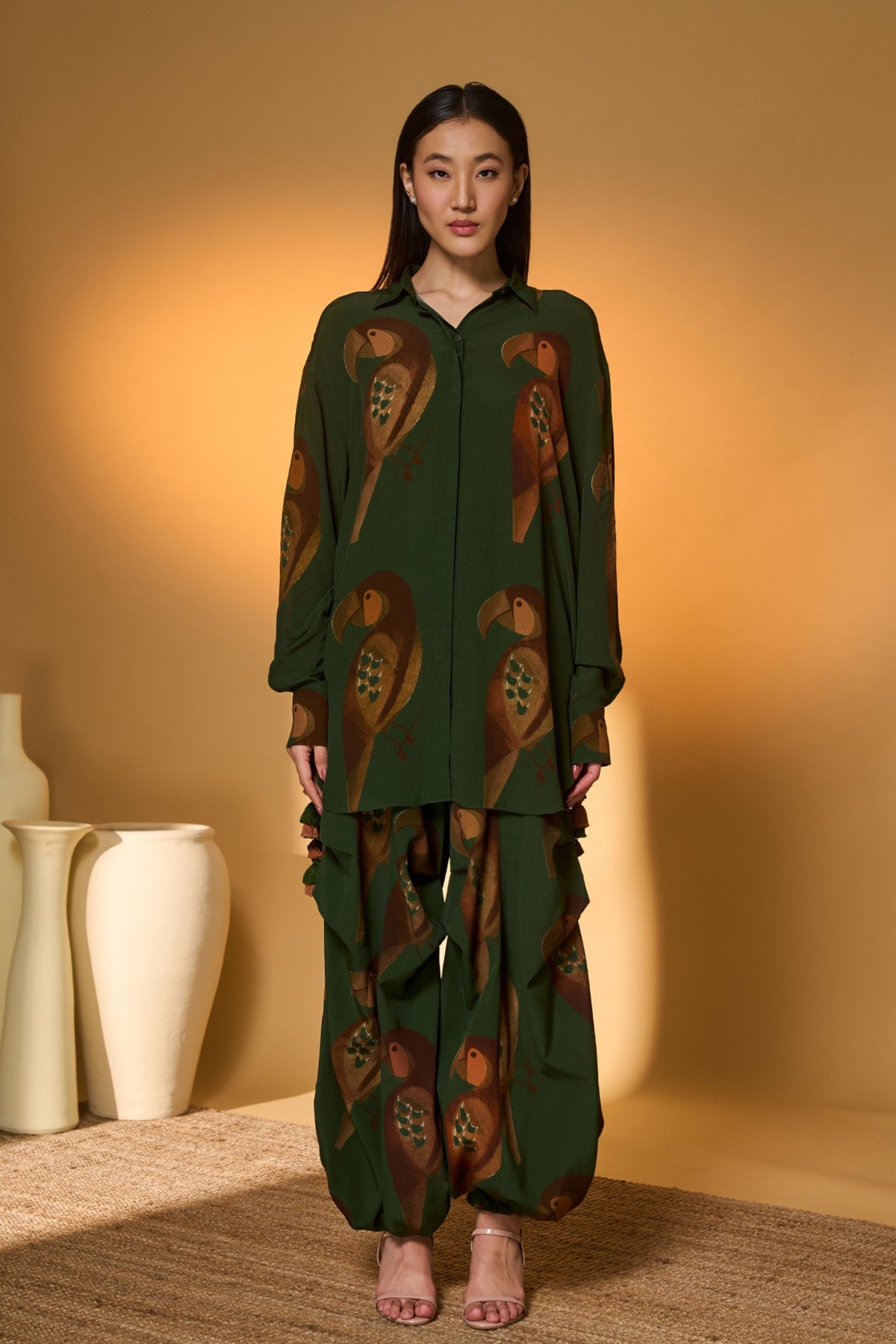 Olive Chirpy Chase Co-ord Set