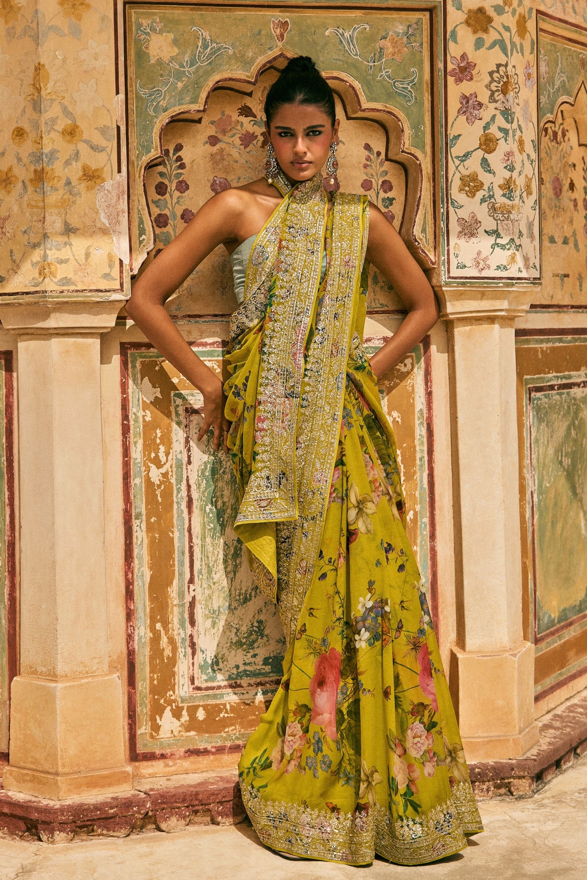 Green Ruh Printed Saree