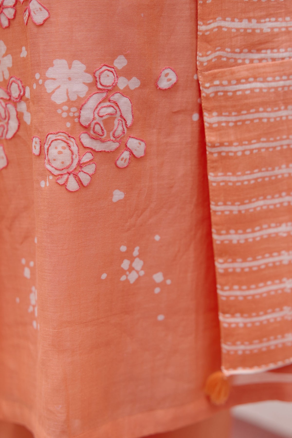 Tangerine Floral Kurta Set