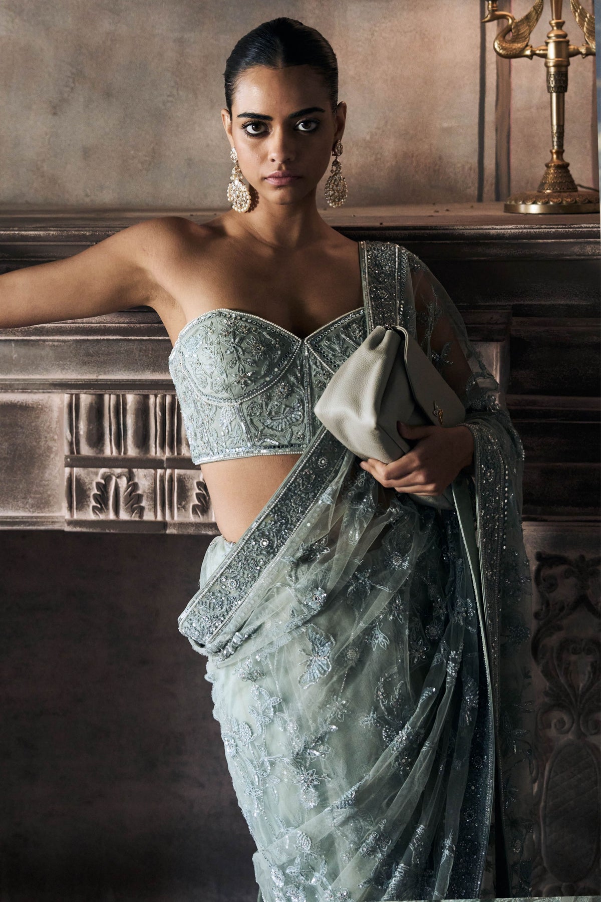 Midnight Garden of Eden Saree Set